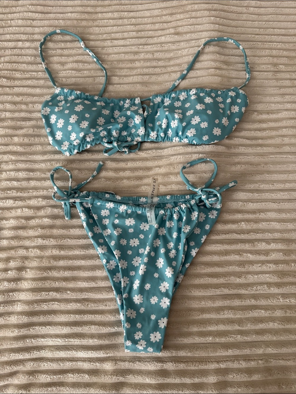 Zaful Mint Blue Floral Bikini